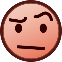 face with one eyebrow raised (plain) emoji