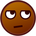 face with rolling eyes (brown) emoji