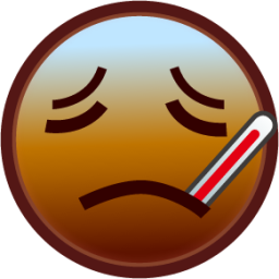 face with thermometer (brown) emoji
