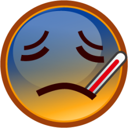 face with thermometer (smiley) emoji