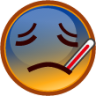 face with thermometer (smiley) emoji