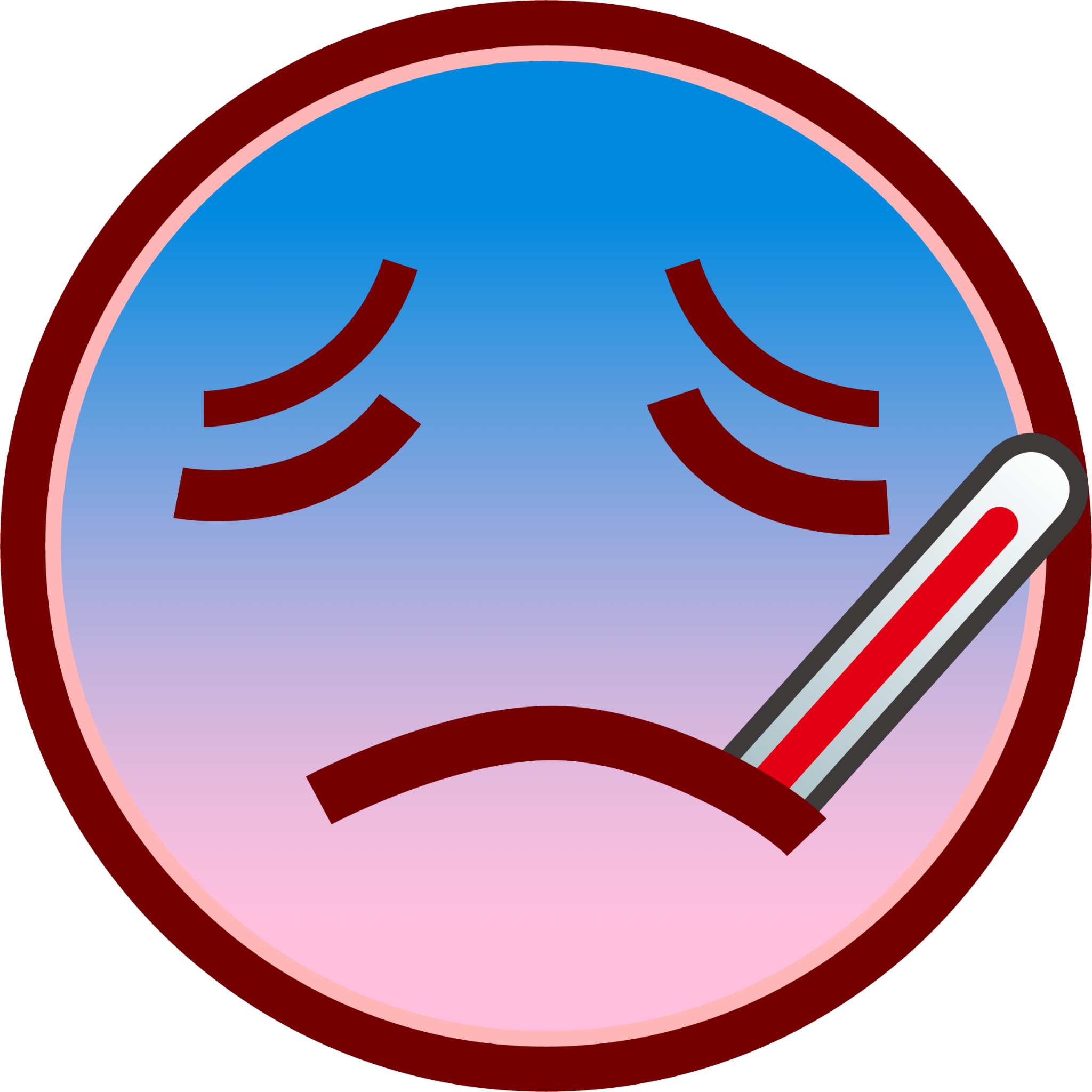 face with thermometer (white) emoji