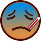 face with thermometer (yellow) emoji