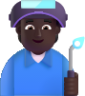 factory worker dark emoji