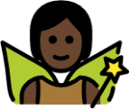 fairy: dark skin tone emoji