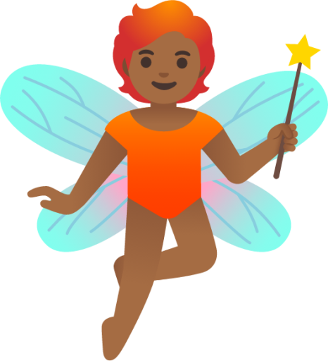 fairy: medium-dark skin tone emoji