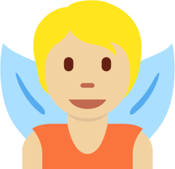fairy: medium-light skin tone emoji