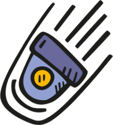 falling space capsule icon