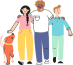 family dog pet illustration