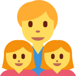 family: man, girl, girl emoji