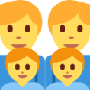 family: man, man, boy, boy emoji