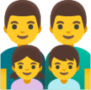 family: man, man, girl, boy emoji