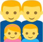 family (man,man,girl,boy) emoji