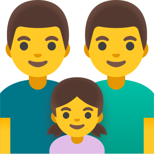 family: man, man, girl emoji