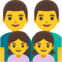 family: man, man, girl, girl emoji