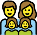 family: man, woman, girl, girl emoji