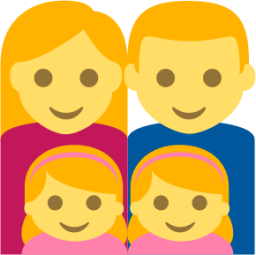 family (man,woman,girl,girl) emoji