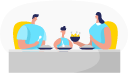 Family meal illustration