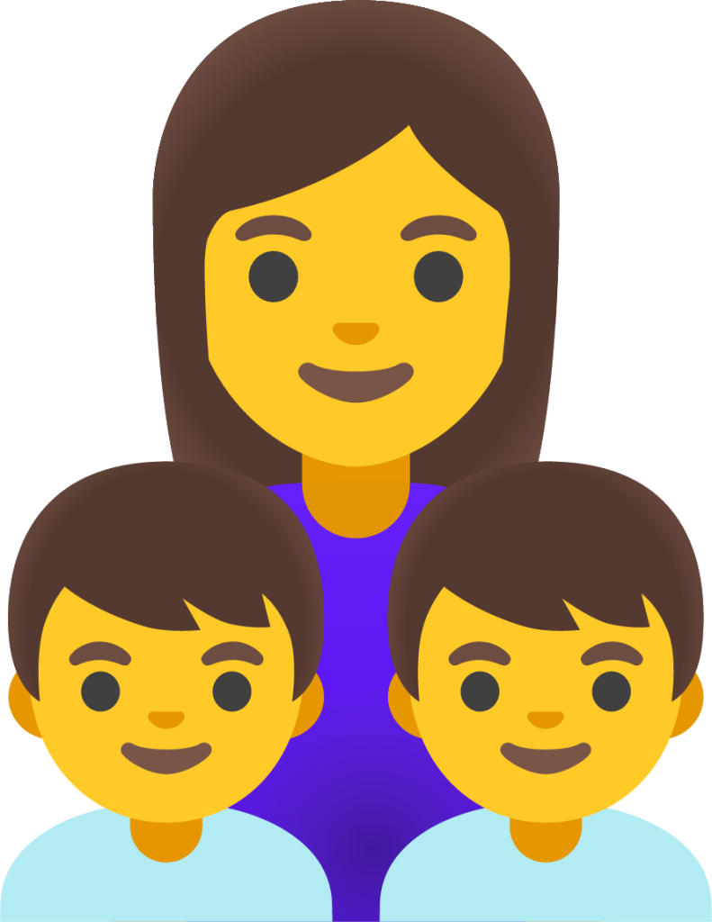 family: woman, boy, boy emoji