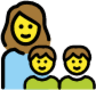 family: woman, boy, boy emoji