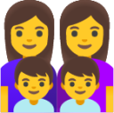 family: woman, woman, boy, boy emoji
