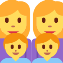 family: woman, woman, boy, boy emoji