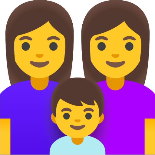 family: woman, woman, boy emoji