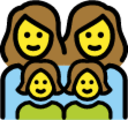 family: woman, woman, girl, girl emoji