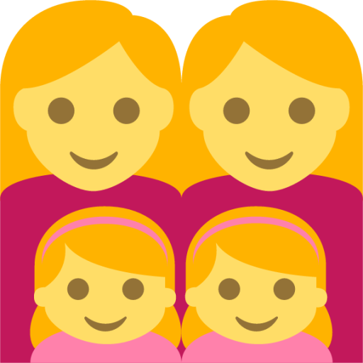 family (woman,woman,girl,girl) emoji