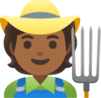 farmer: medium-dark skin tone emoji