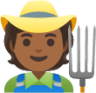 farmer: medium-dark skin tone emoji