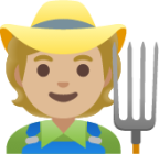 farmer: medium-light skin tone emoji