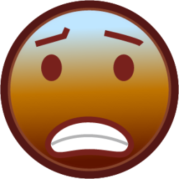 fearful (brown) emoji