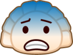 fearful (dumpling) emoji