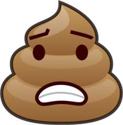 fearful (poop) emoji