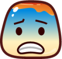 fearful (pudding) emoji