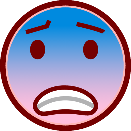 Fearful Face Emoji with red color on transparent background PNG - Similar  PNG