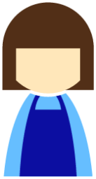female apron blue icon