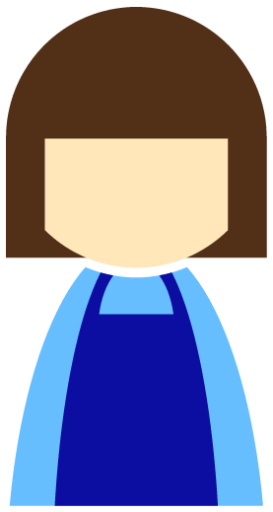 female apron blue icon