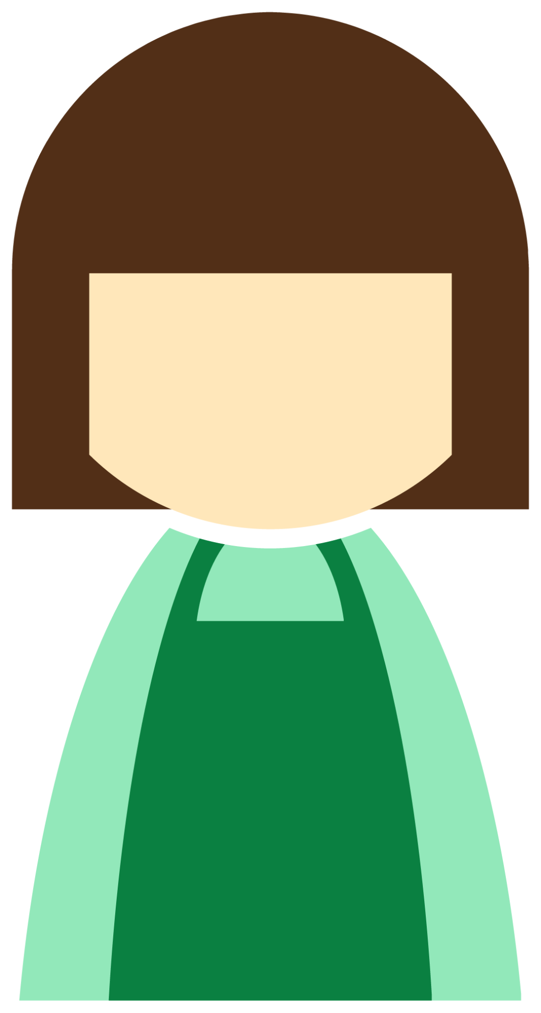 female apron green icon