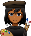female artist (brown) emoji
