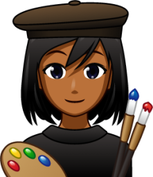 female artist (brown) emoji