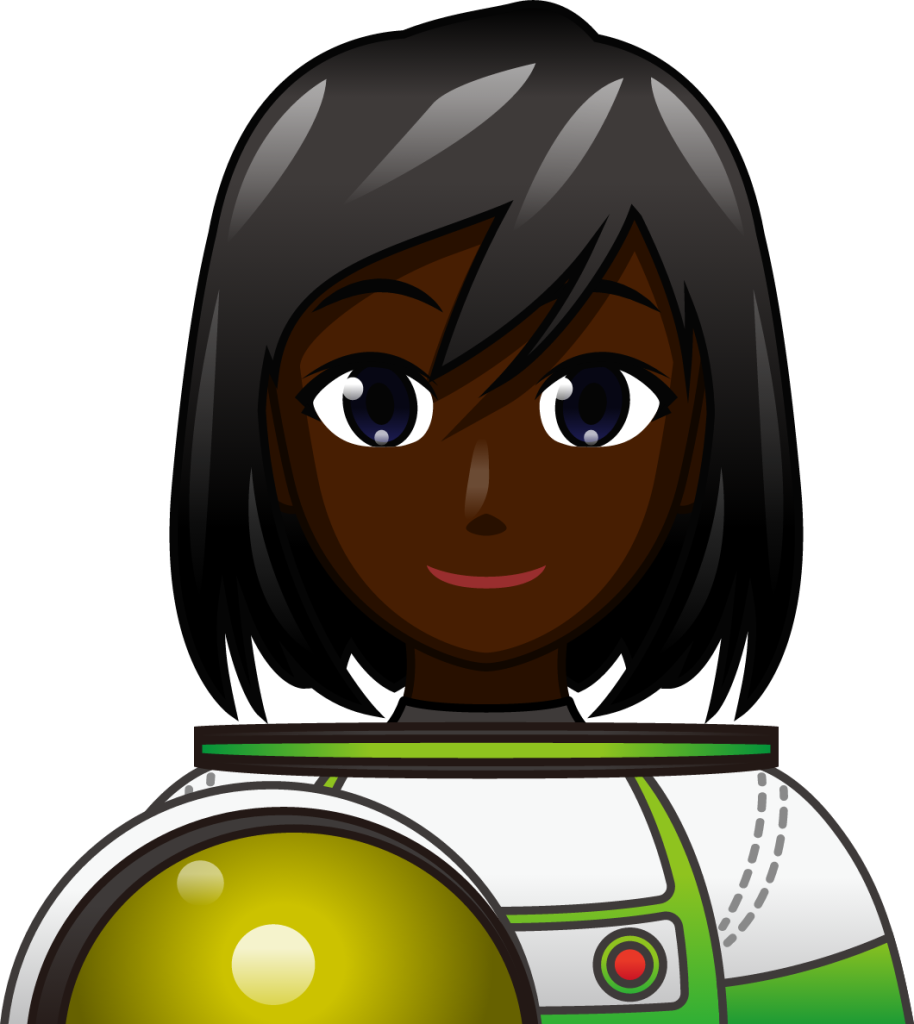 female astronaut (black) emoji