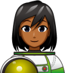 female astronaut (brown) emoji