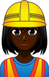 female construction worker (black) emoji