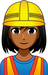female construction worker (brown) emoji