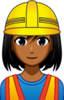 female construction worker (brown) emoji