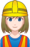 female construction worker (white) emoji