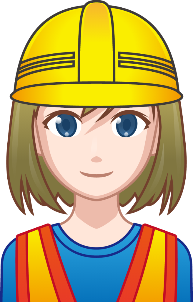 female construction worker (white) emoji