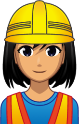 female construction worker (yellow) emoji